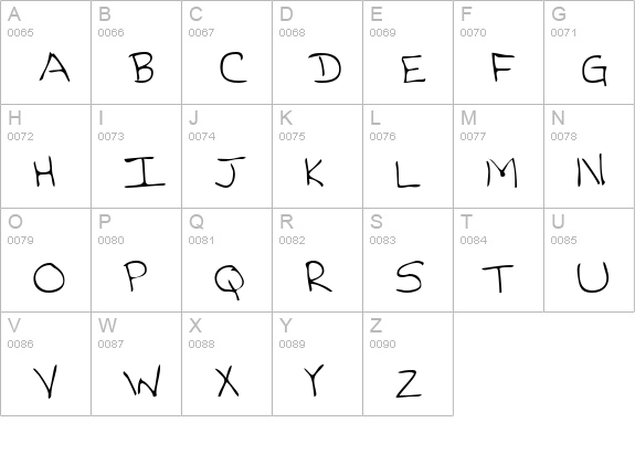 StacysHand Regular uppercase A-Z preview