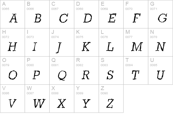 StaffordRandom-Light-Italic uppercase A-Z preview