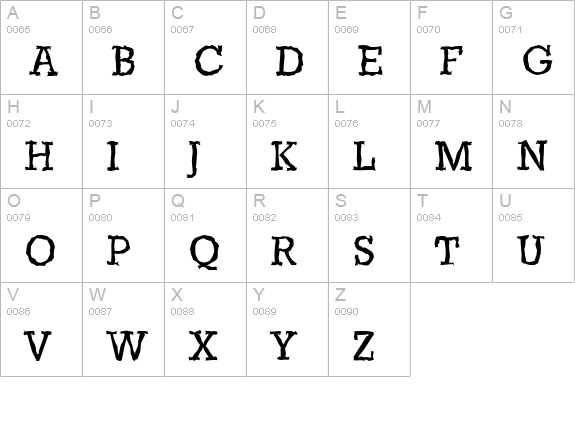 StaffordRandom-Regular uppercase A-Z preview