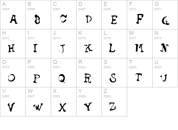 Staggering Bob uppercase A-Z preview