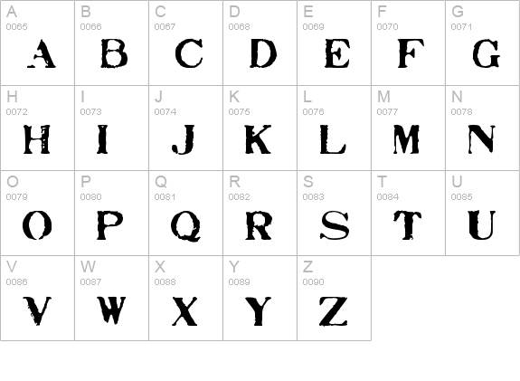 Stamp Act uppercase A-Z preview