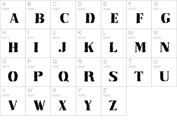 Stamp Regular uppercase A-Z preview