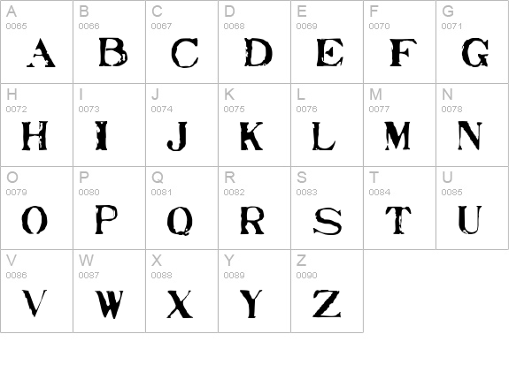 Stampede uppercase A-Z preview