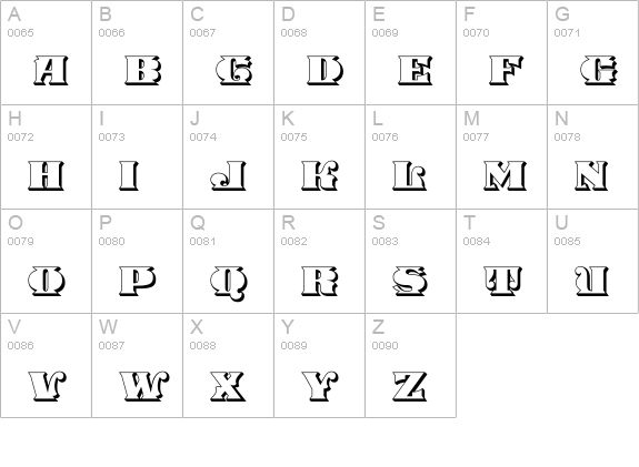 Stampede Open uppercase A-Z preview