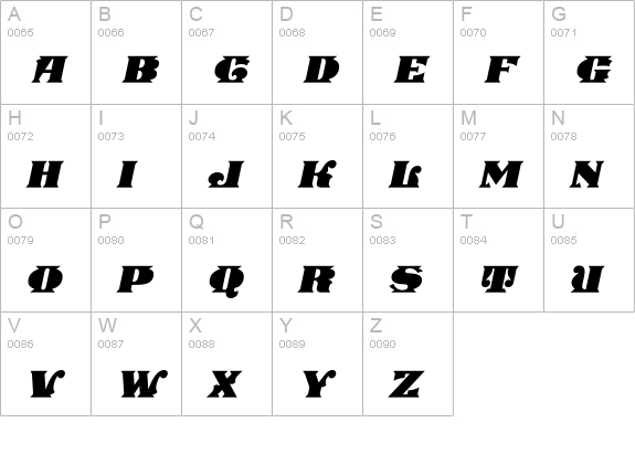 Stampede Open Italic Fill uppercase A-Z preview