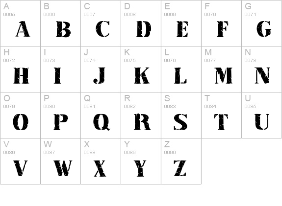 StampFont uppercase A-Z preview