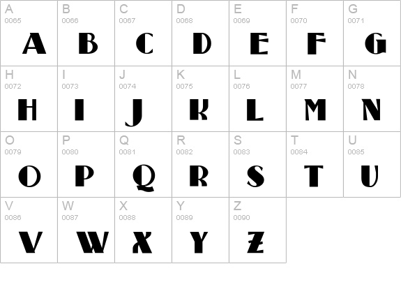 StandingRoomOnly uppercase A-Z preview