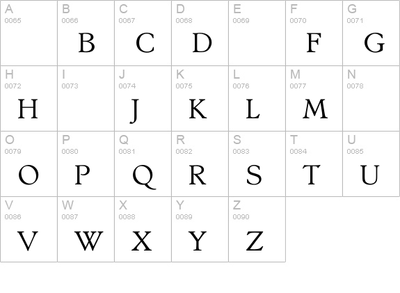 StanhopeLight uppercase A-Z preview