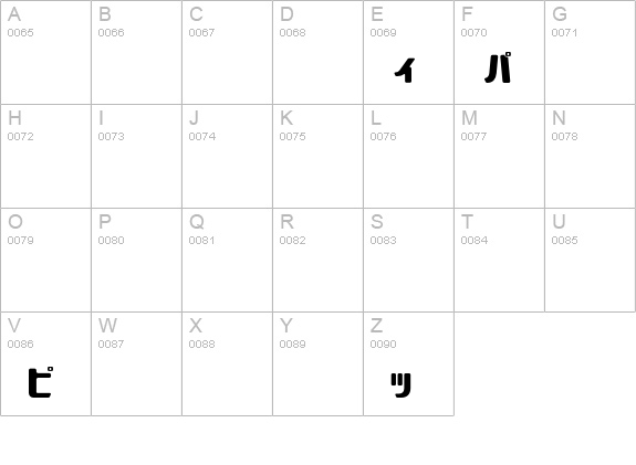 Stanley-Katakana uppercase A-Z preview