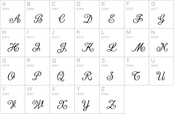 Stanzie JF uppercase A-Z preview