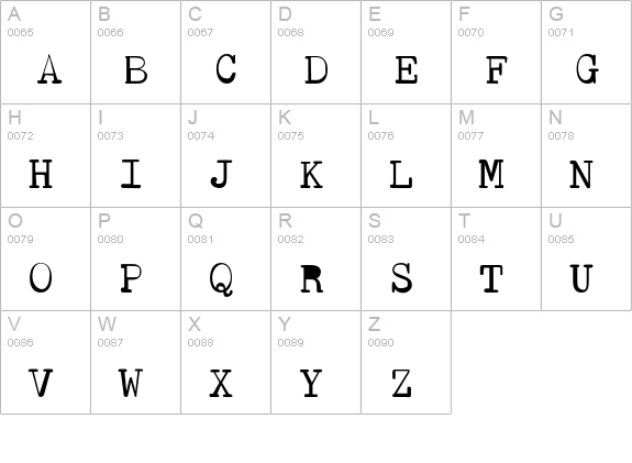 STAPortableReg uppercase A-Z preview