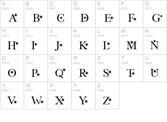 Star Hound uppercase A-Z preview