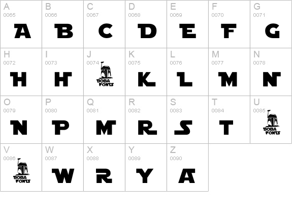 Star Jedi Logo DoubleLine1 uppercase A-Z preview