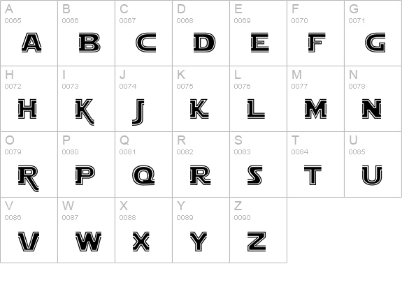 Star Jedi Outline uppercase A-Z preview