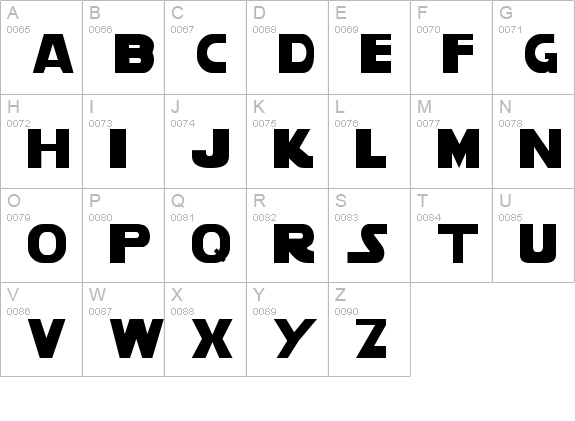 Star Vader uppercase A-Z preview