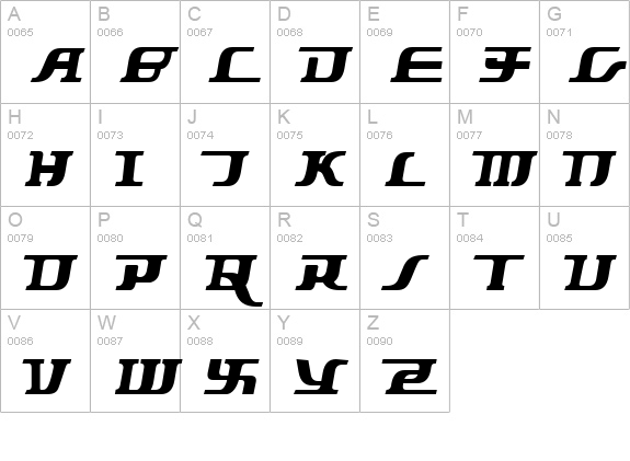 Starbat uppercase A-Z preview