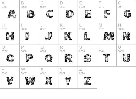Starburst uppercase A-Z preview