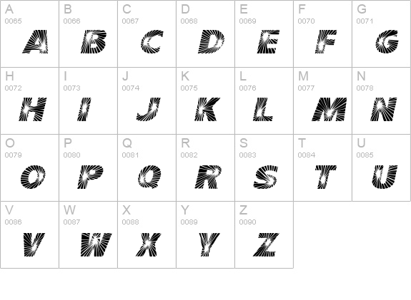 Starburst Italic uppercase A-Z preview