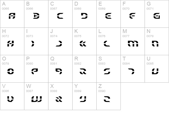 Starfighter uppercase A-Z preview