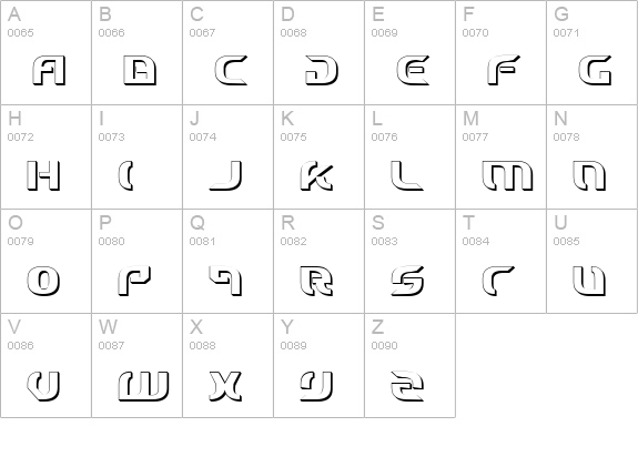 Starfighter Cadet 3D uppercase A-Z preview
