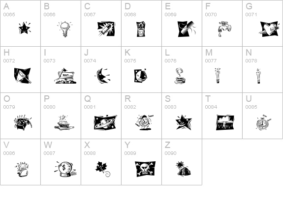 Starman uppercase A-Z preview
