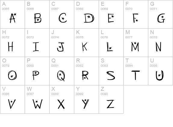 Starry Night uppercase A-Z preview