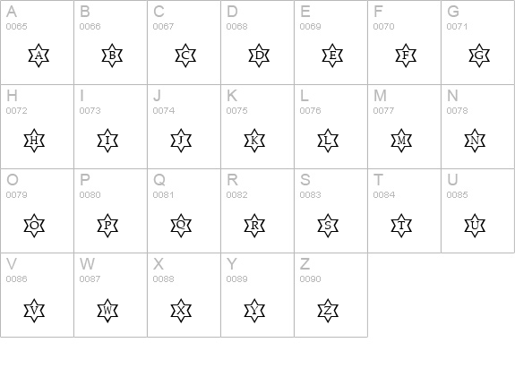 StarsOfDavid uppercase A-Z preview