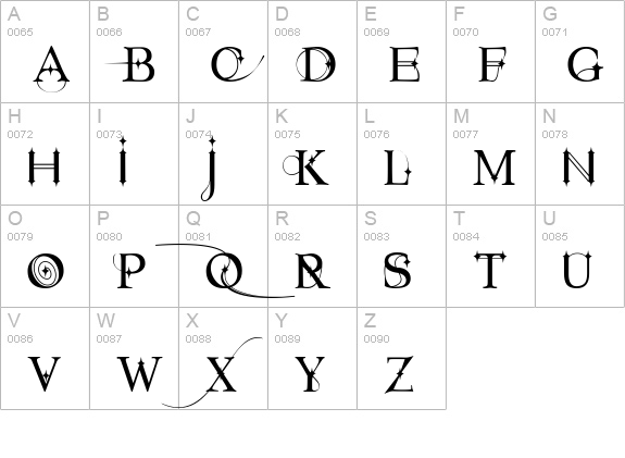 Starstruck uppercase A-Z preview