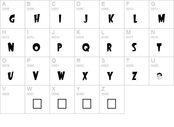 Startling uppercase A-Z preview