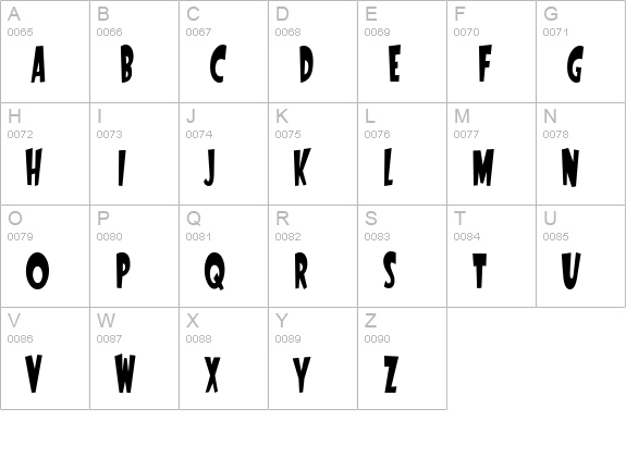StartlingFont uppercase A-Z preview