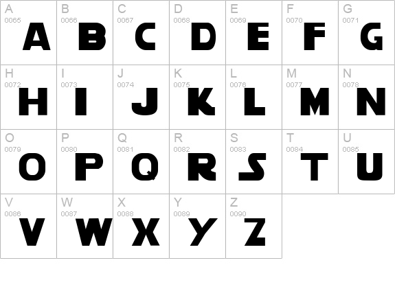StarVader uppercase A-Z preview