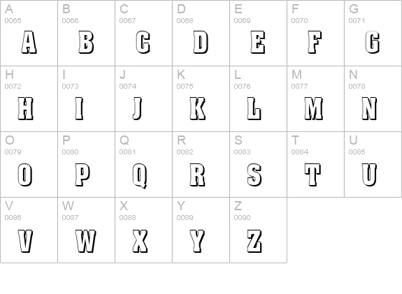 State Shadow uppercase A-Z preview