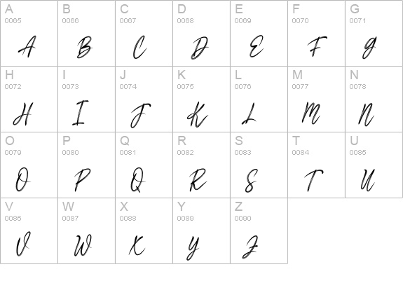 Stay In Villa uppercase A-Z preview