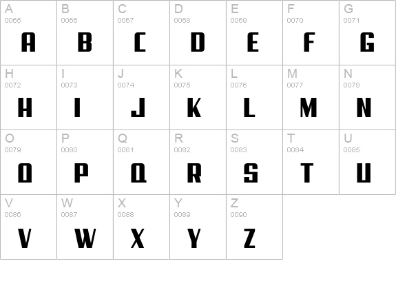 SteadfastCondensed uppercase A-Z preview