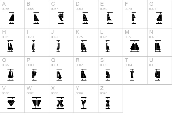 Stealth-Model uppercase A-Z preview