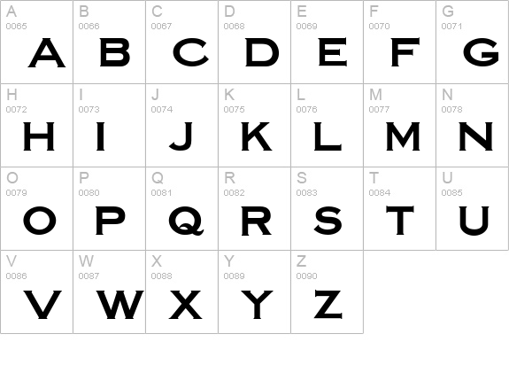 SteelplateGothicBold normal uppercase A-Z preview