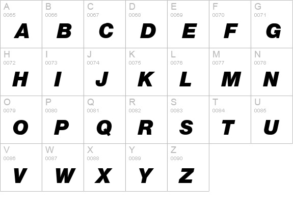 Stefa Display SSi Italic uppercase A-Z preview