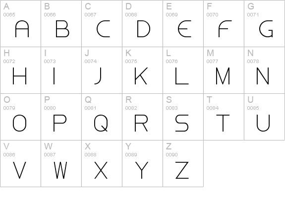 Steiner Light uppercase A-Z preview