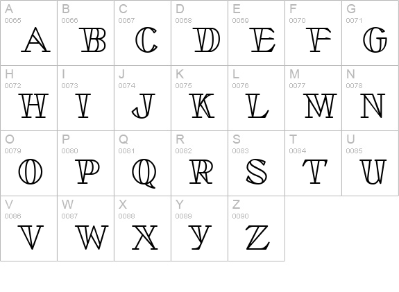 Stella Dallas Outline uppercase A-Z preview