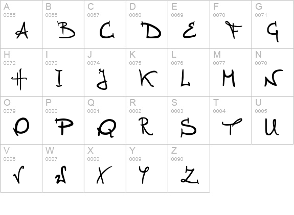 Stellina uppercase A-Z preview