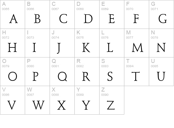 Stempel Schneidler Std Roman uppercase A-Z preview