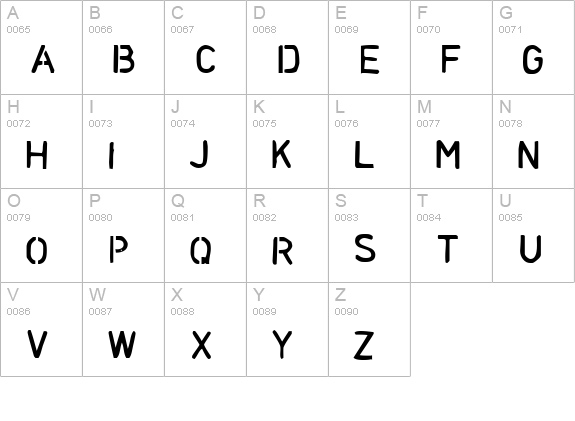 stencil bash uppercase A-Z preview