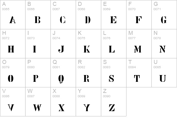 Stencil Intellecta Limited Set uppercase A-Z preview