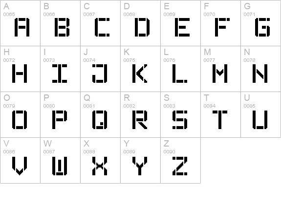 Stencil Pixel-7 uppercase A-Z preview