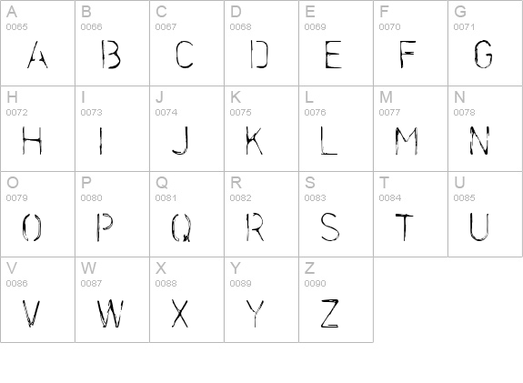 Stencilcase uppercase A-Z preview