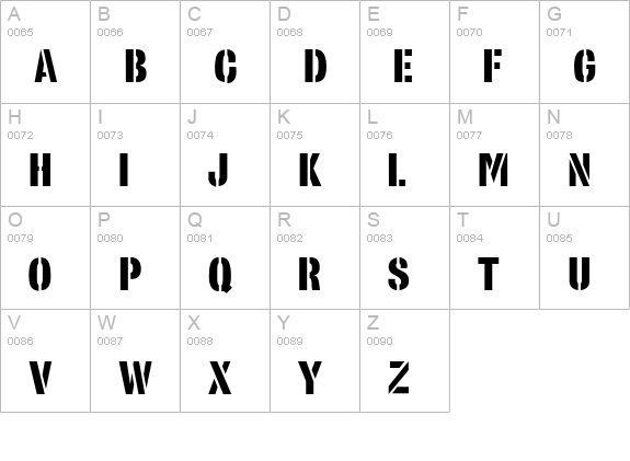 StencilSans fed uppercase A-Z preview