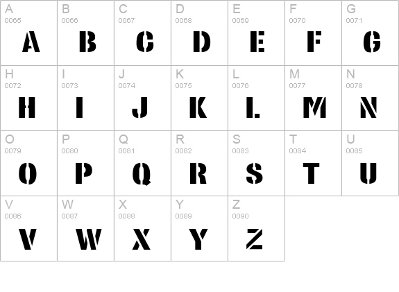 StencilSansExtrabold Regular uppercase A-Z preview