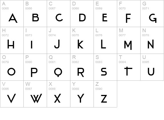 Stentiga uppercase A-Z preview