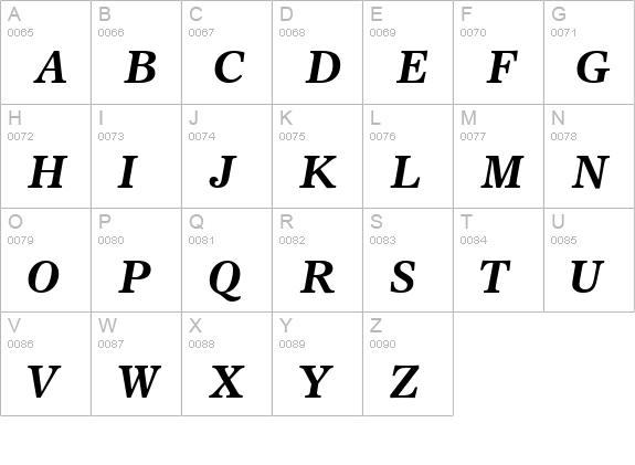 Sterling SSi Bold Italic uppercase A-Z preview