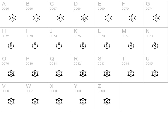Sternschnuppe uppercase A-Z preview